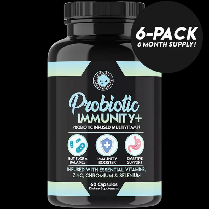 Angry Supplements Probiotic Immunity + Vitamin C, E, D3, Zinc