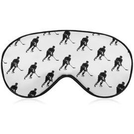 Soft Travel Sleep Eye Mask, Compact Lightweight Accessory for Travel and Daily Use - Ice Hockey Player Printed Sleep