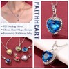 FaithHeart Birthstone Necklaces, Sterling Silver Women Pendant Necklace Heart Jewelry,