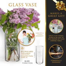 The Wedding Party Store Customized Glass Flower Vase Table Centerpiece for Weddings, Showers and more