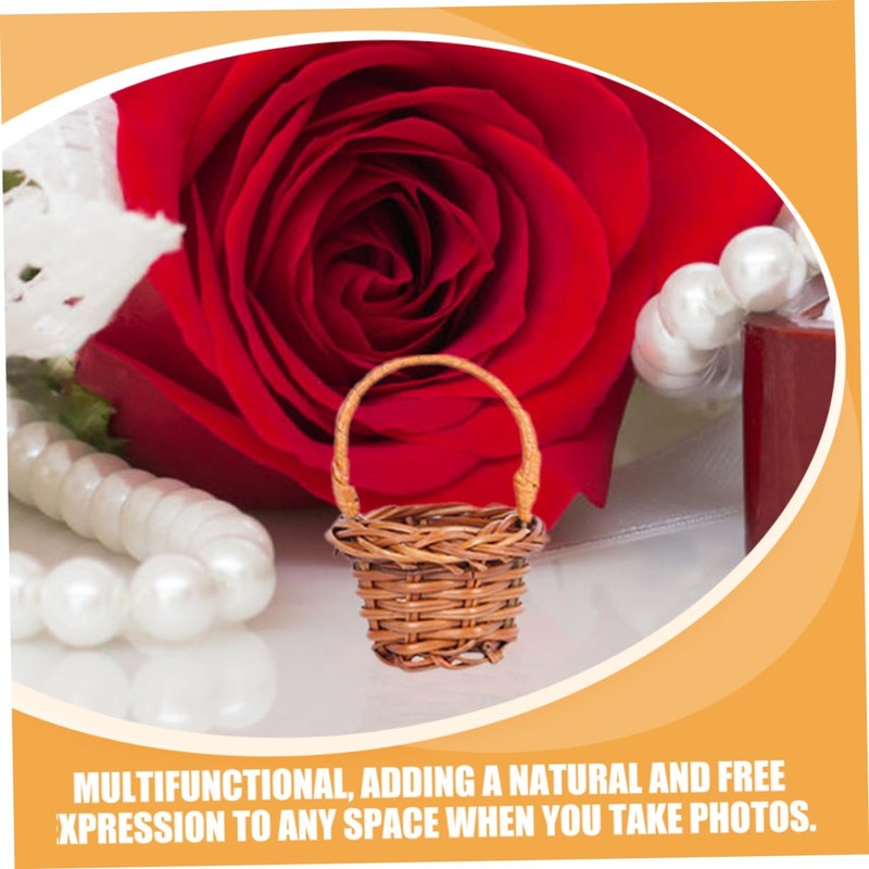 12Pcs Miniature Baskets Handheld Woven Baskets for Home Office Decor