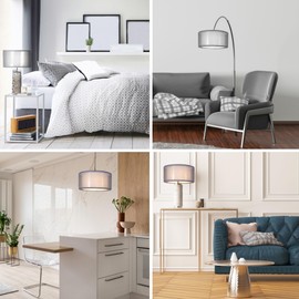 Giggi GIGGI 2-Tier Large Lamp Shade, Modern Grey Light Shade, Lampshades for Ceiling Lights, Table Lamps & Floor Lamps, Ceiling Light Shade for Living Rooms, Kitchen, Bedroom, Hallways & Lounges