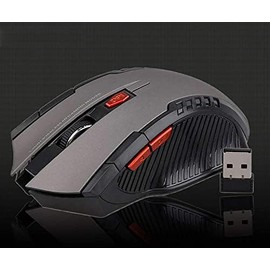 ELLENNE Ratón Gaming inalámbrico inalámbrico 1200 DPI 6 teclas óptico portátil juego PC (negro)