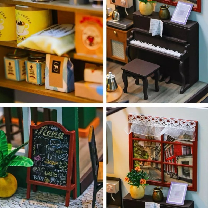 Wizardi Miniature Wizardi Roombox Kit - Coffee Shop Dollhouse Kit