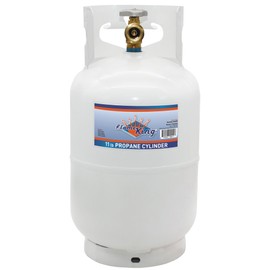 Flame King 10LB Steel Propane Tank Cylinder with Type 1 Overflow Protection Device Valve, Great for Camping, Fire Pits, Heaters, Grills, Overlanding, White