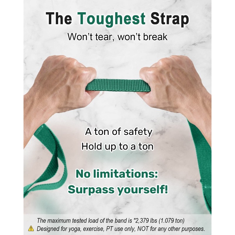 Tumaz Yoga Stretching Strap, 10 Thin-Loop Strap for Physical Therapy,