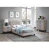 Poundex Button Tufting Design Twin Bed in Light Brown