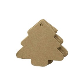 BinaryABC Christmas Tree Gift Tags,Paper Tags,Price Tags with String,DIY Kraft Blank Hang tag 150pcs