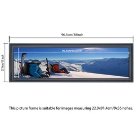 9x36 inch Picture Frame Solid Wood 9x36 inch Panoramic Photo Frame 9x36 inch Poster Frame 9x36 inch Painting Frame Black (A23B936)