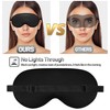Silk Sleep Mask for Sleeping with Adjustable Strap, Satin Blackout