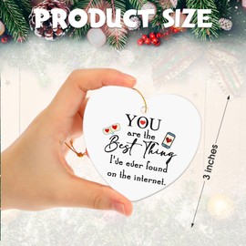 Sieral Valentine's Day Gift Internet Dating Hanging Ornament You are The Best Thing I've Ever Found on The Internet Ceramic Online Dating Gift for Her Him Girlfriend Boyfriend Gift(Heart)