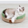 Round Cat Bed Cotton Rope Woven Basket Multipurpose Sleeping Scratching