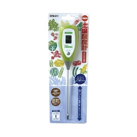 Takamoria Koki Thermometer and Hygrometer Green 4.5×3×25.8cm Soil pH Meter Digital 60-second Measurement pH Meter SPM-011