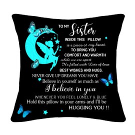 Sister Gift from Sister Brother Cushion Covers Throw Pillow Covers Pillowcase for Sister Birthday Gifts (sister)