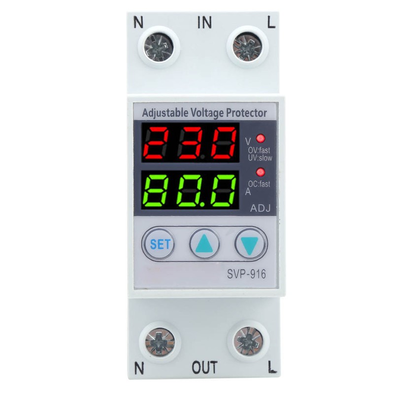 SVP‑916 100‑130VAC Adjustable Over and Under Voltage Protector Delay Reset