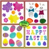 Easter Window Stickers, 4 Sheets 44Pcs Happy Easter Stickers, Easter