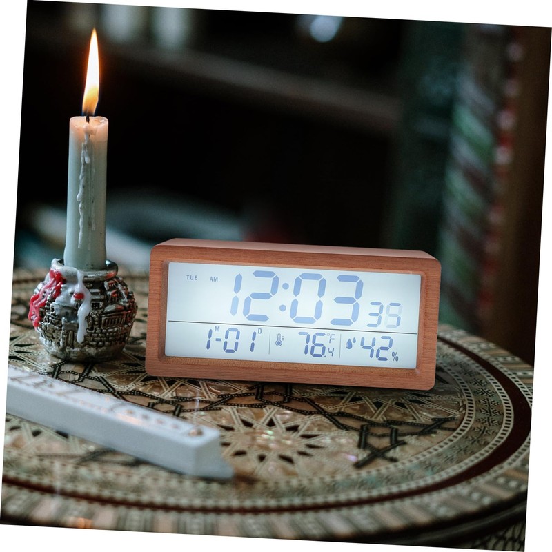 iplusmile Electronic Clock with Temperature and Humidity Display Simple Multifunctional