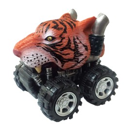 Deluxebase Wild Zoomies - Tiger from Friction powered toy monster trucks with cool animal riders, great Tiger toys for boys and girls