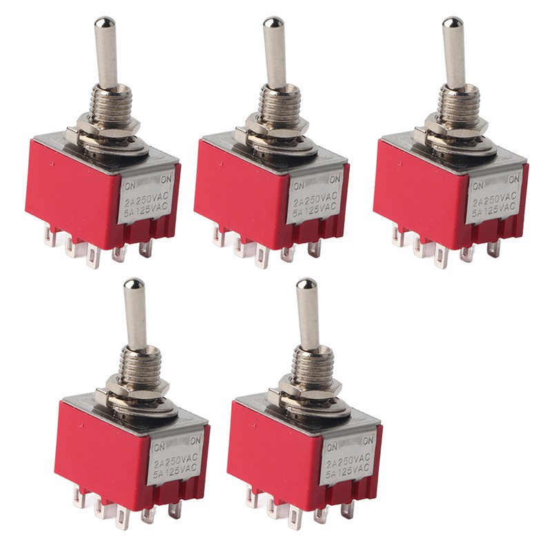 5Pcs ONON 2 Position Toggle Switch 3PDT 9 Pin 6mm
