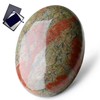GUJOXILA 2.4 Inch Unakite Healing Stones Worry Stone Oval Large