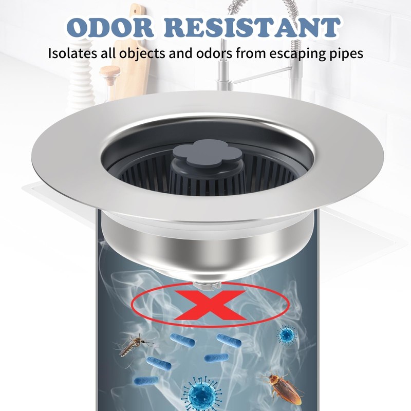 3 in 1 Kitchen Sink Drain Strainer & Stopper Combo,