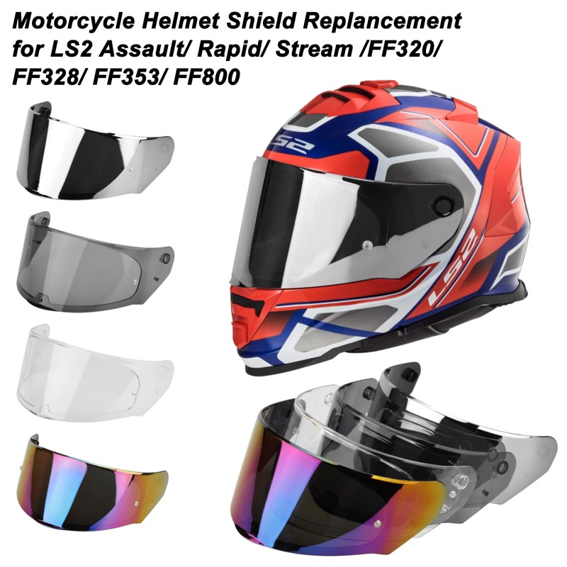 LKV Motorcycle Helmet Visor Replacement LS2 Assault Rapid Stream Outer