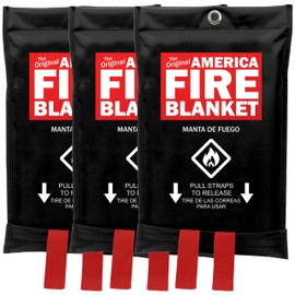 America Fire Blanket, Fire Blanket (3pk) Puts Out Fires in Seconds, Never Expires, Provides Peace of Mind
