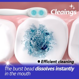 hequza Mini Brushes-Disposable Toothbrushes with Two Cleaning Beads Toothpaste and Pick for Work or Travel, 20 Count-Iced Peach Flavor -（Pack of 1）