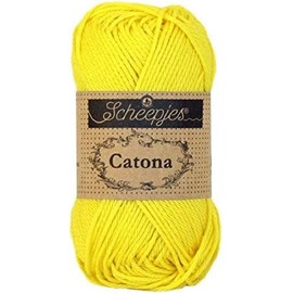 Scheepjes 1678-280 Catona Baumwolle Garn, 280 Lemon, 1x50g