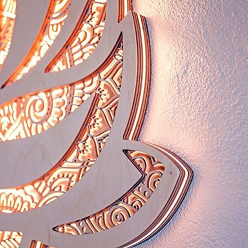 Lotus Flower Mandala Lamp Lotus Shape Night Light Decorative Flower