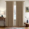 MIULEE Decorative Back Tab Linen Curtains with Geometric Pattern for