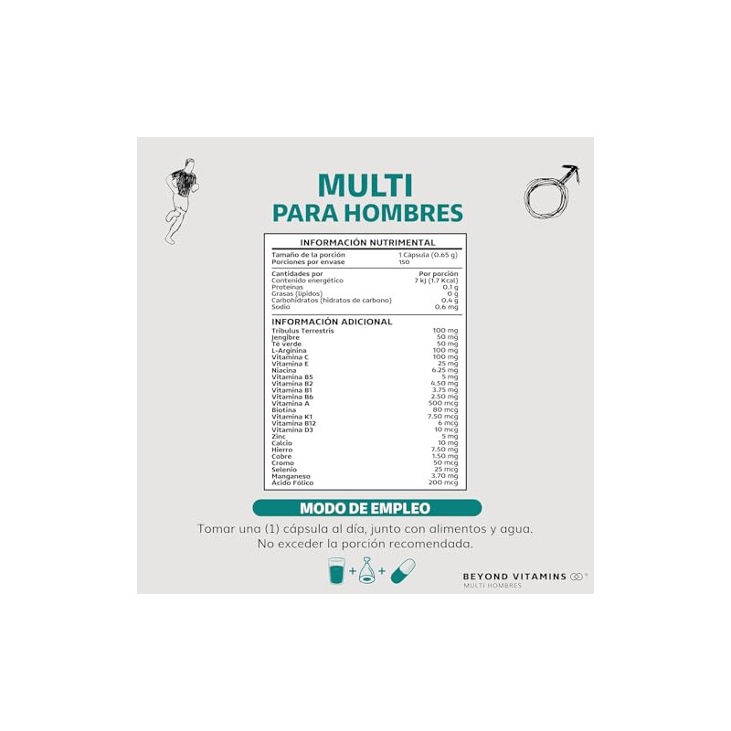 BEYOND VITAMINS - Multi Vitaminas para Hombres | Vitaminas A