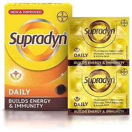 Prexy Supradyn Daily Multivitamin Tablets with Zinc (15 Strips), Brown, 225 Count