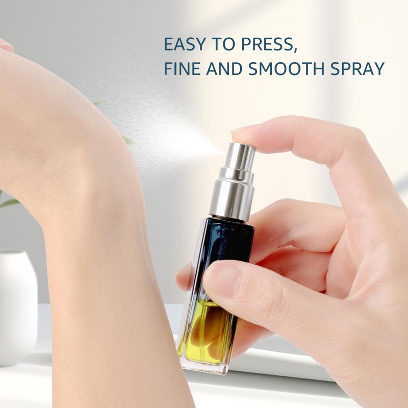 Kesell 11pack 10ml Glass Spray Bottle, Mini Square Perfume Bottle