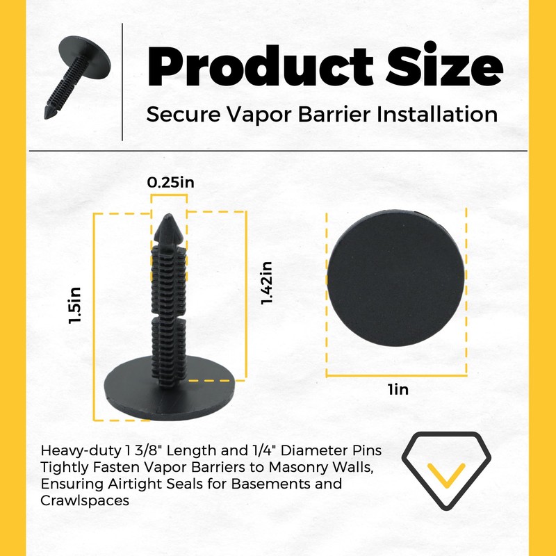 OKQX 150-Pack 1 3/8'' Christmas Tree Vapor Barrier Fasteners -