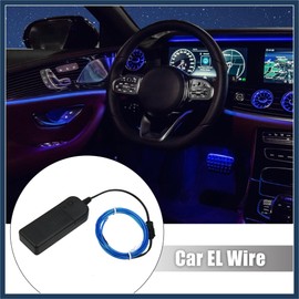 VekAuto 1 Meter/3ft Neon Glowing EL Wire Strip Blue Light for Car Interior Auto Accessories