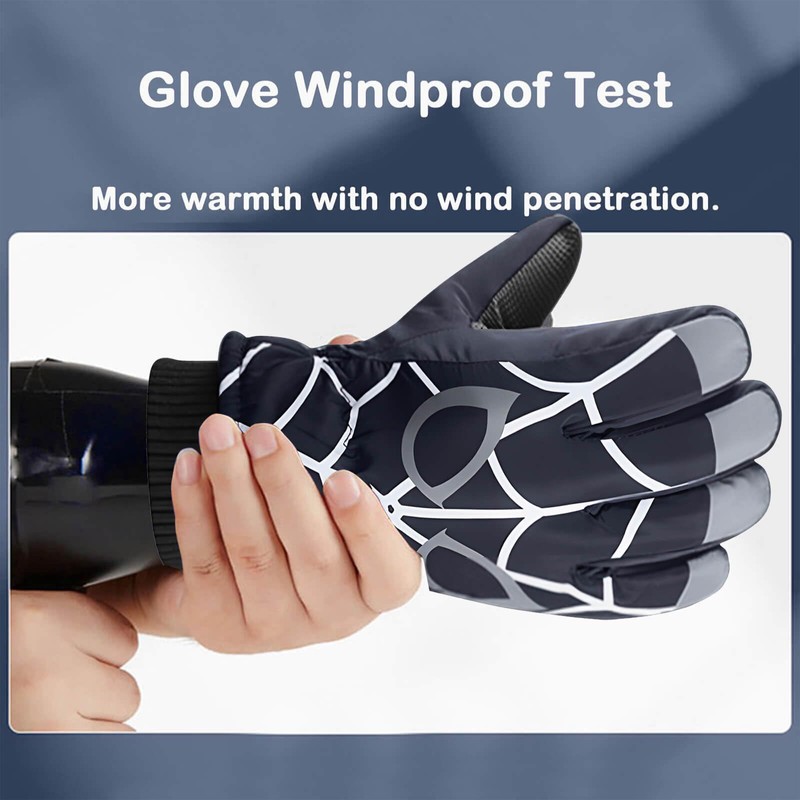UJONGE Boy's Kids Ski Gloves - Children Skiing Gloves Boys'