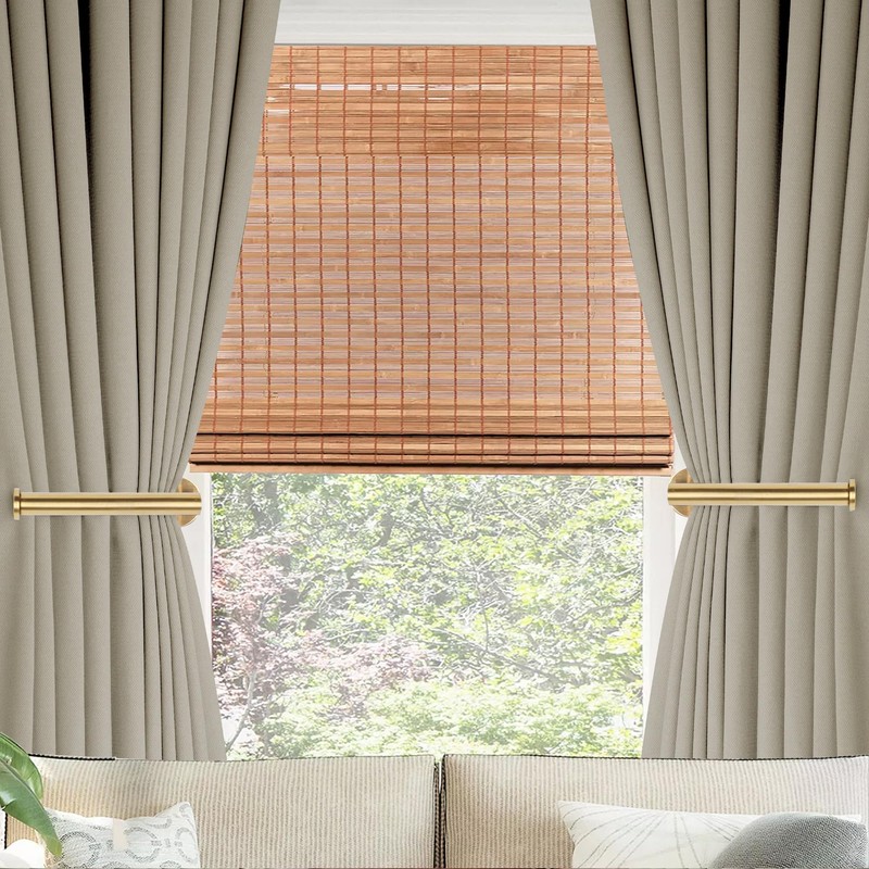 Yagoo 4 Pcs Adhesive Curtain Holdbacks，Screw-in Curtain Tie Backs Curtain