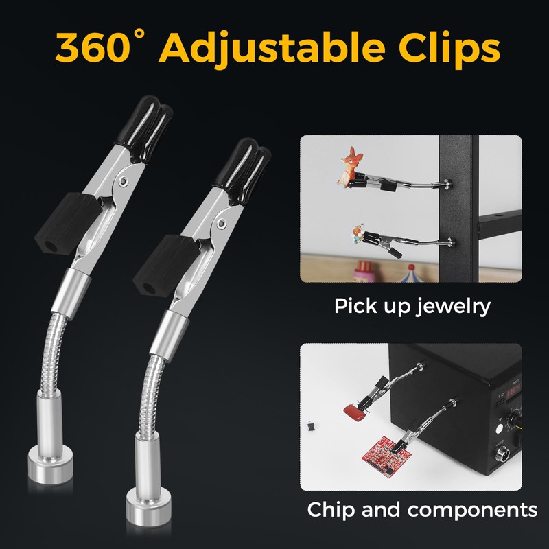 Helping Hands Clamp Metal, Adjustable Third Hand Soldering Holder Stand