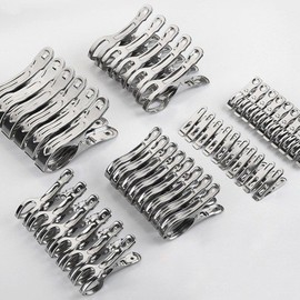 Emate stainless steel clothespin rust-free stainless steel multipurpose strong fixing large blanket holder, small wire 20P / 이메이트 스테인레스 빨래 집게 녹안쓰는 스텐 다용도 강력 고정 대형 이불 집개, 소형와이어20P