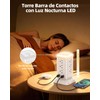 LUKITO Regleta Torre Multicontacto con Luz Nocturna, Extension Electrica 3M,Conector