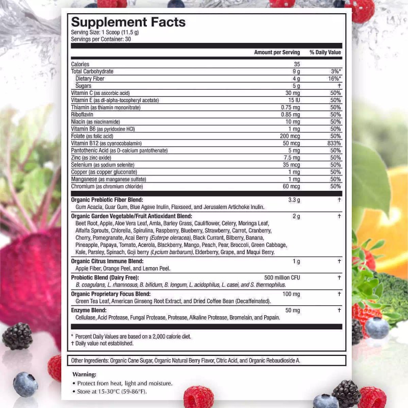Terra Kai USDA Organic Juce Super Fruit & Veggie Powder,