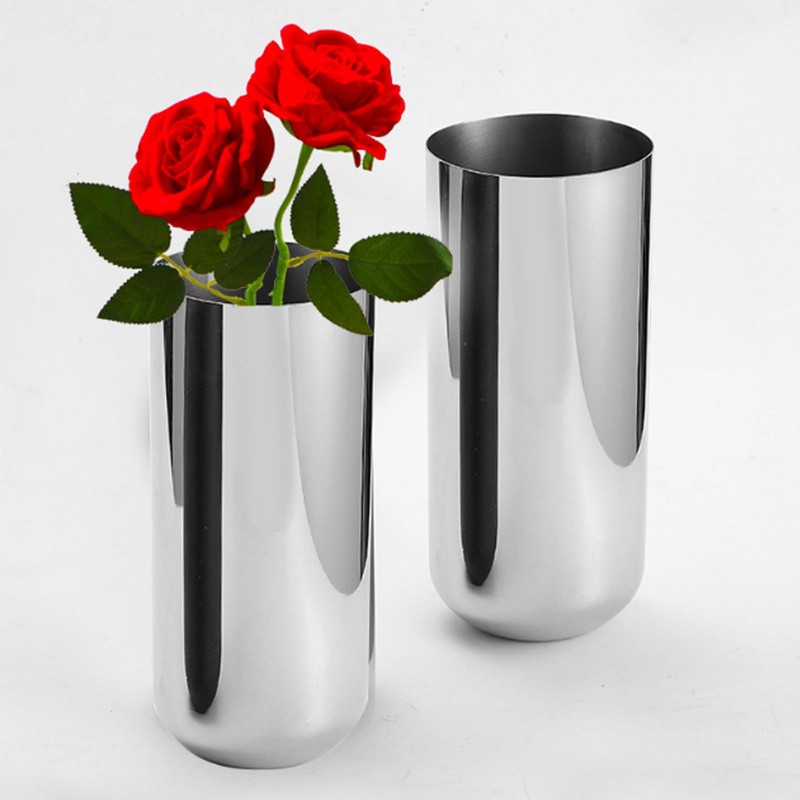 Metal Vase, Stainless Steel Decorative Flower Vase Centerpiece for Home