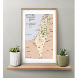 United Nations Map of Israel and Israeli Occupied Disputed Territories 2018 - Middle East Map (10x16 inches) Political & Administrative - Roads, Cities - Palestine, War in Israel and Gaza Strip, West