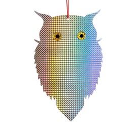 OFFO Owl Decoy to Scare Birds Away Bird Device (No Bell) for Woodpecker Pigeon Plastic Hanging Outdoors Reflective Keep Birds Away Home and Garden 1 Pcs