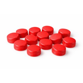 Pack of 15 Red Bottle Caps 38 mm (1.5 in) Tamper-Evident Screw-On Caps for PET and HDPE Bottles