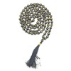 GEMSCITE Black Agate (Om) Hand Knotted Japa Mala 108 Prayer