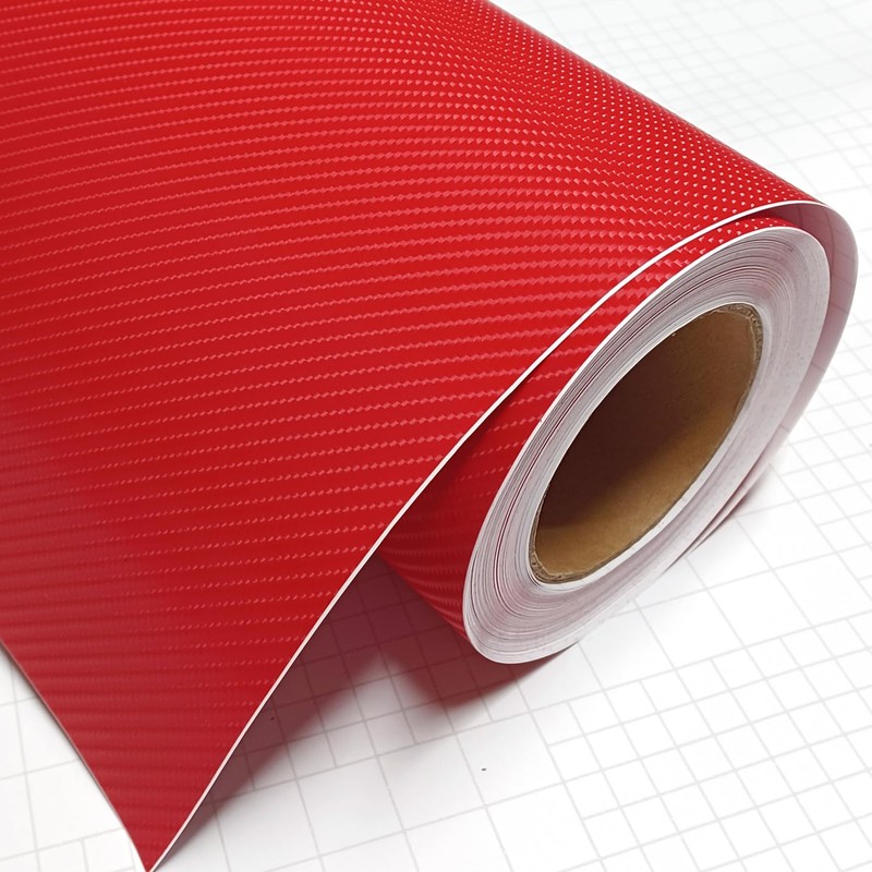 DIYAH 4D Red Carbon Fiber Vinyl Wrap Sticker with Air