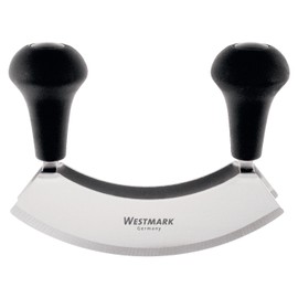 Westmark Mezzaluna Fleischmesser, Edelstahl, Doppelklinge, 17,8 cm (schwarz)