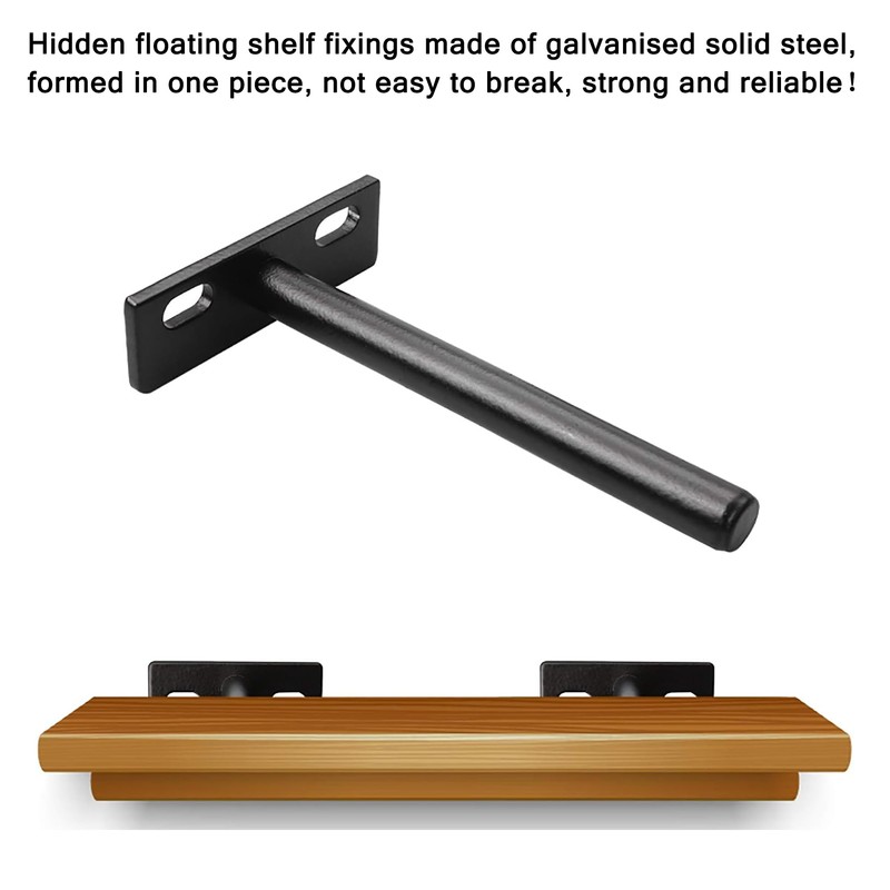 YEYIT 4 Pcs Floating Shelf Fixings 5 Inch Galvanized Solid
